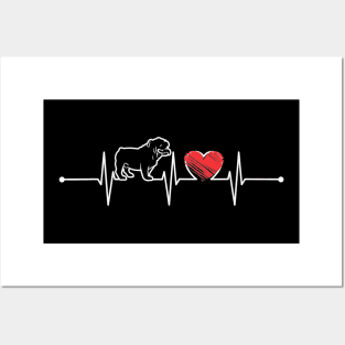 English Bulldog Heartbeat Posters and Art